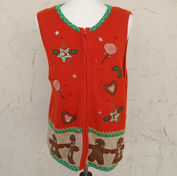 Jackets & Coats Vintage Orange Christmas Sweater Vest Poshmark